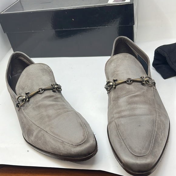 Cesare Paciotti Men’s Sz 7.5 Gray Silk Slip On Loafers main image 10